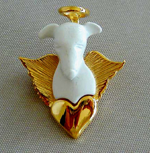 Greyhound Angel Pin