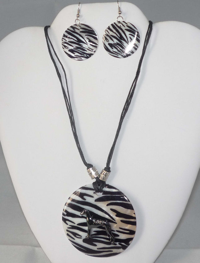 Greyhound Necklace and Earrings Gift Set
