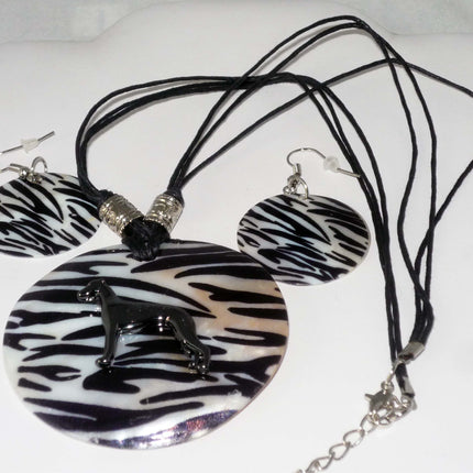 Greyhound Necklace and Earrings Gift Set