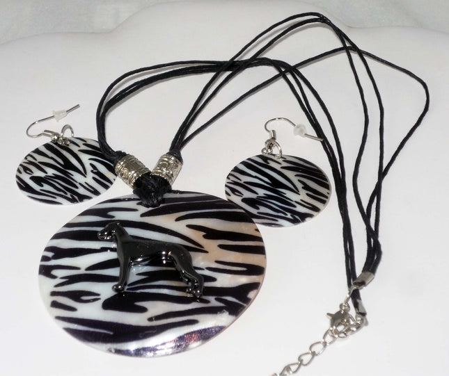 Greyhound Necklace and Earrings Gift Set