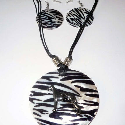Greyhound Necklace and Earrings Gift Set