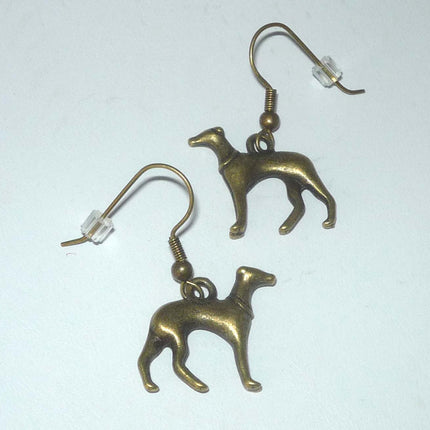 Greyhound Earrings Bronze