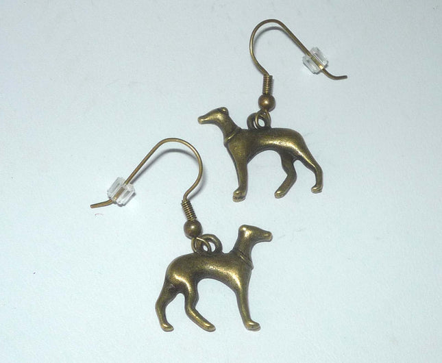 Greyhound Earrings Bronze
