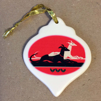 Porcelain Greyhound Ornament