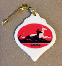 Load image into Gallery viewer, Porcelain Greyhound Ornament
