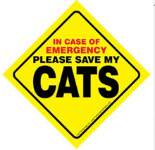 Load image into Gallery viewer, Cat Emergency Sign
