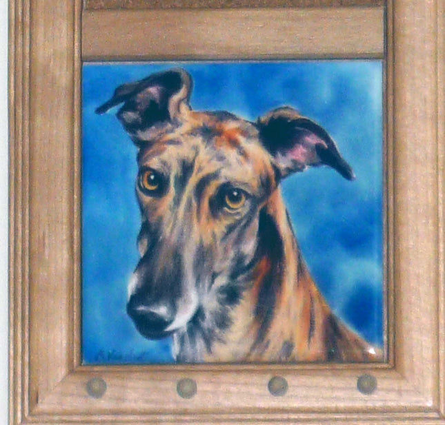 Greyhound Art Tile Memo Board