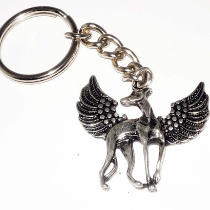 Greyhound Angel Keyring