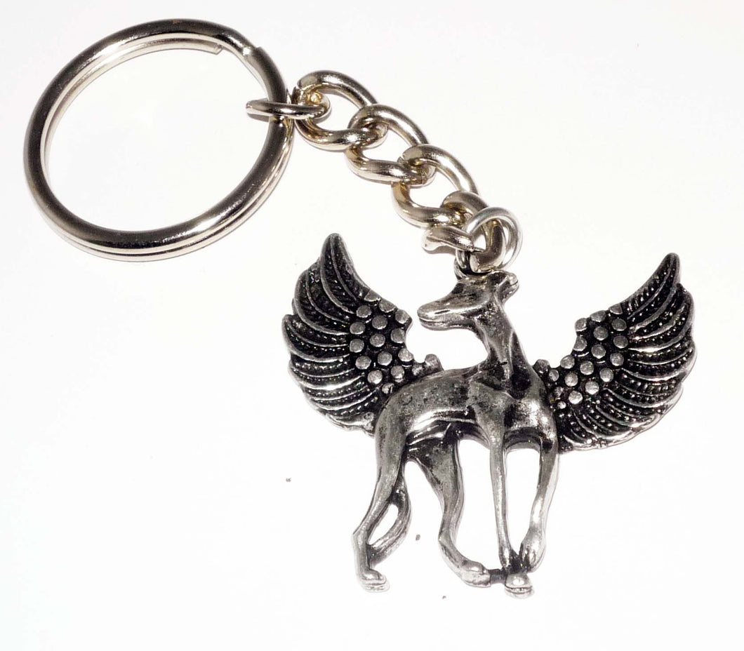 Greyhound Angel Keyring