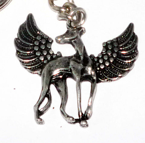 Greyhound Angel Keyring