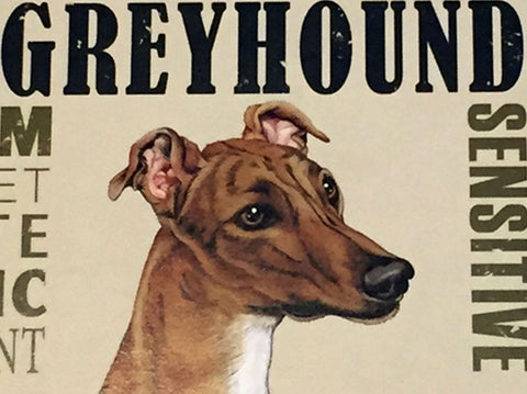 Greyhound Traits Wood Sign