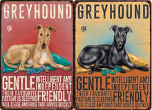 Load image into Gallery viewer, Greyhound Traits Metal Sign
