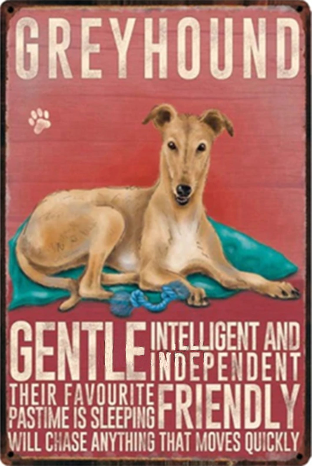 Greyhound Traits Metal Sign