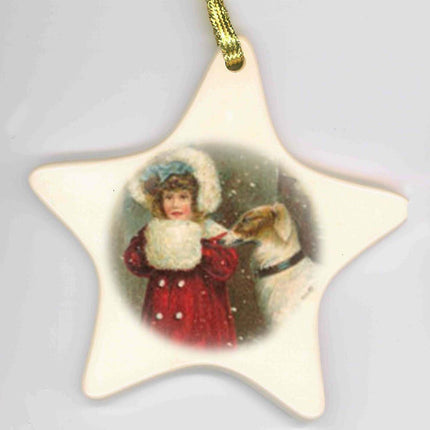 Porcelain Greyhound Ornament