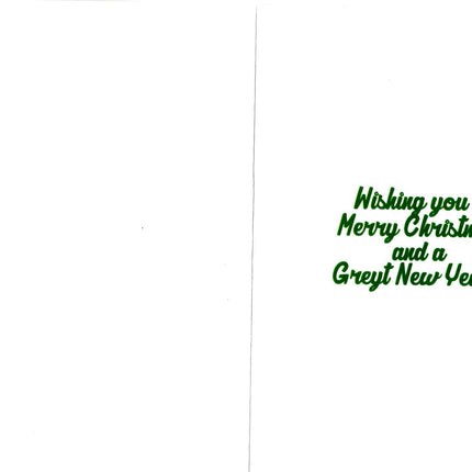 Wood Greyhound Ornament Christmas Card