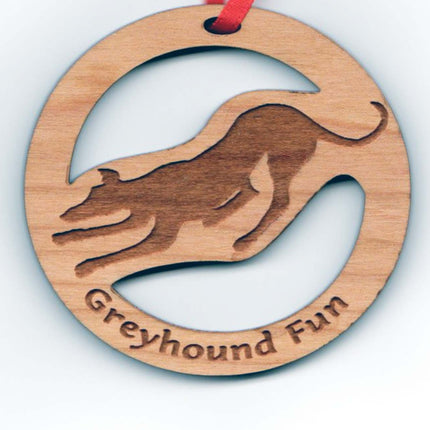 Wood Greyhound Ornament