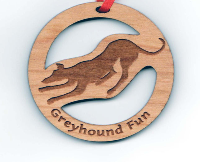 Wood Greyhound Ornament
