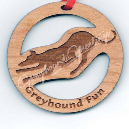Wood Greyhound Ornament