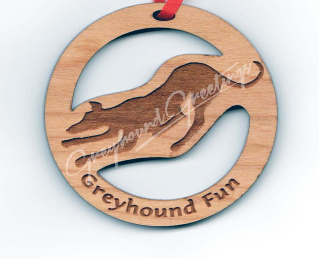 Wood Greyhound Ornament