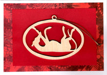 Load image into Gallery viewer, Wood Ornament Greyhound Christmas Card
