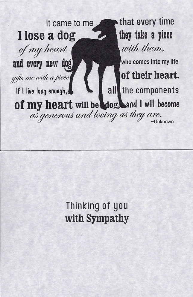 Greyhound Sympathy Card Assortment