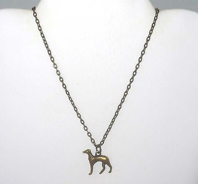 3D Bronze Greyhound Charm Necklace