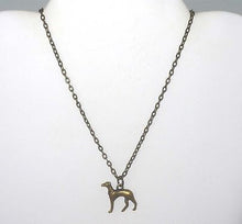 Load image into Gallery viewer, 3D Bronze Greyhound Charm Necklace

