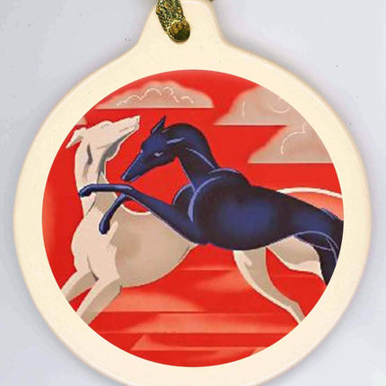 Greyhound Porcelain Ornament