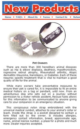 Rescue Facts Pet ID Wrap Emergency Information Pack BOGO