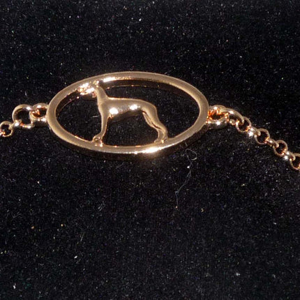 Rose Gold Plated Bracelet with Whippet or Greyhound Dog