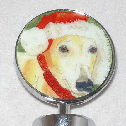 Greyhound Santa Bottle Stopper