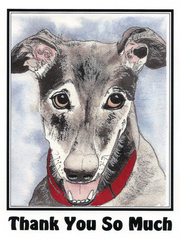 Greyhound Thank You Card