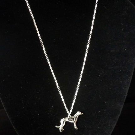 Greyhound or Whippet Heart Hound Pendant, Choose Silver or Gold
