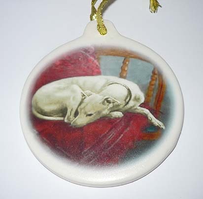 Porcelain Greyhound Ornament