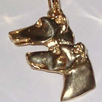 Vermiel Twin Greyhound Profiles Pendant Necklace
