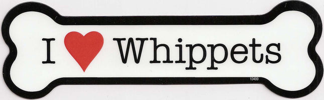 I <Heart> Whippets Bone Magnet