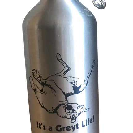 Greyhound Aluminum On-the-Go Sports Water Bottle 20 oz w Carabiner Clip