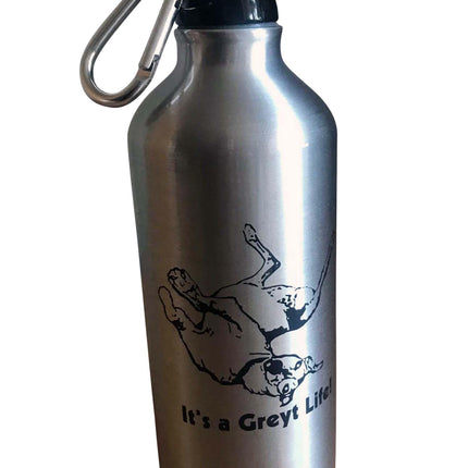 Greyhound Aluminum On-the-Go Sports Water Bottle 20 oz w Carabiner Clip