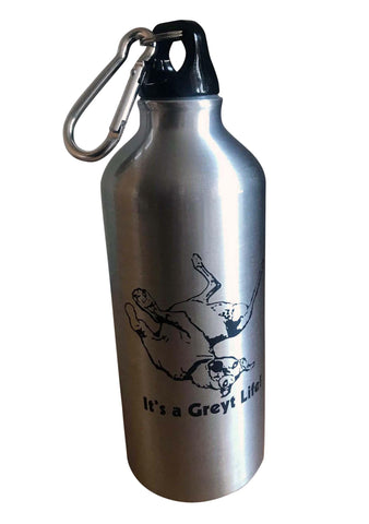 Greyhound Aluminum On-the-Go Sports Water Bottle 20 oz w Carabiner Clip