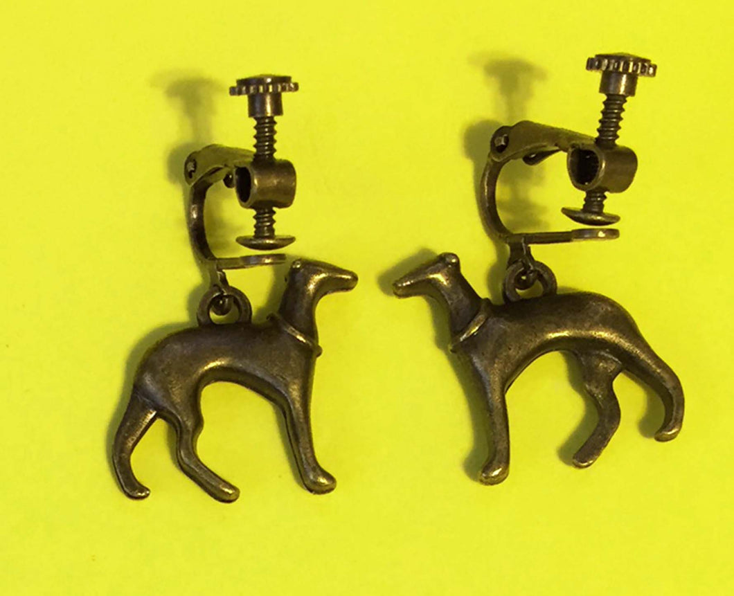 Greyhound Clip Earrings