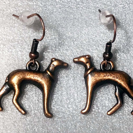 Greyhound Earrings Copper