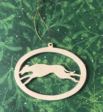 Load image into Gallery viewer, Wood Cutout Greyhound Ornament
