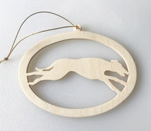 Load image into Gallery viewer, Wood Cutout Greyhound Ornament
