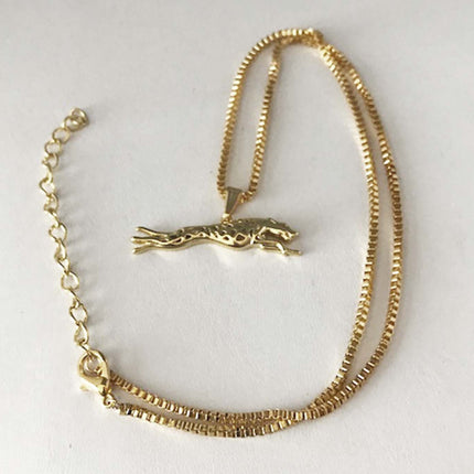 Pendant Necklace with Running Greyhound or Whippet, choose gold or silver