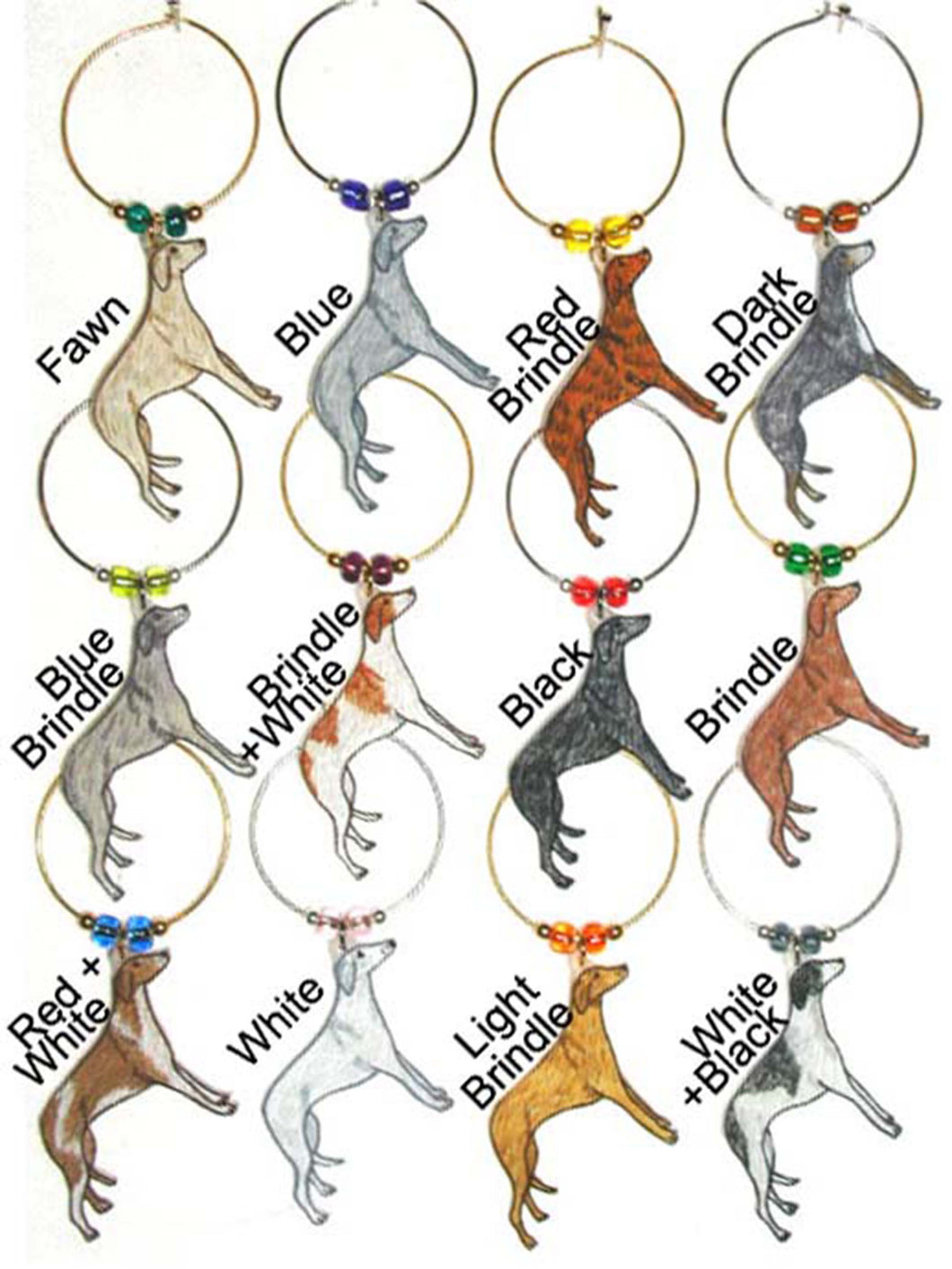 Greyhound Wine Charms