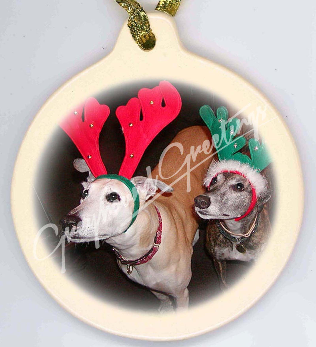Porcelain Greyhound Ornament