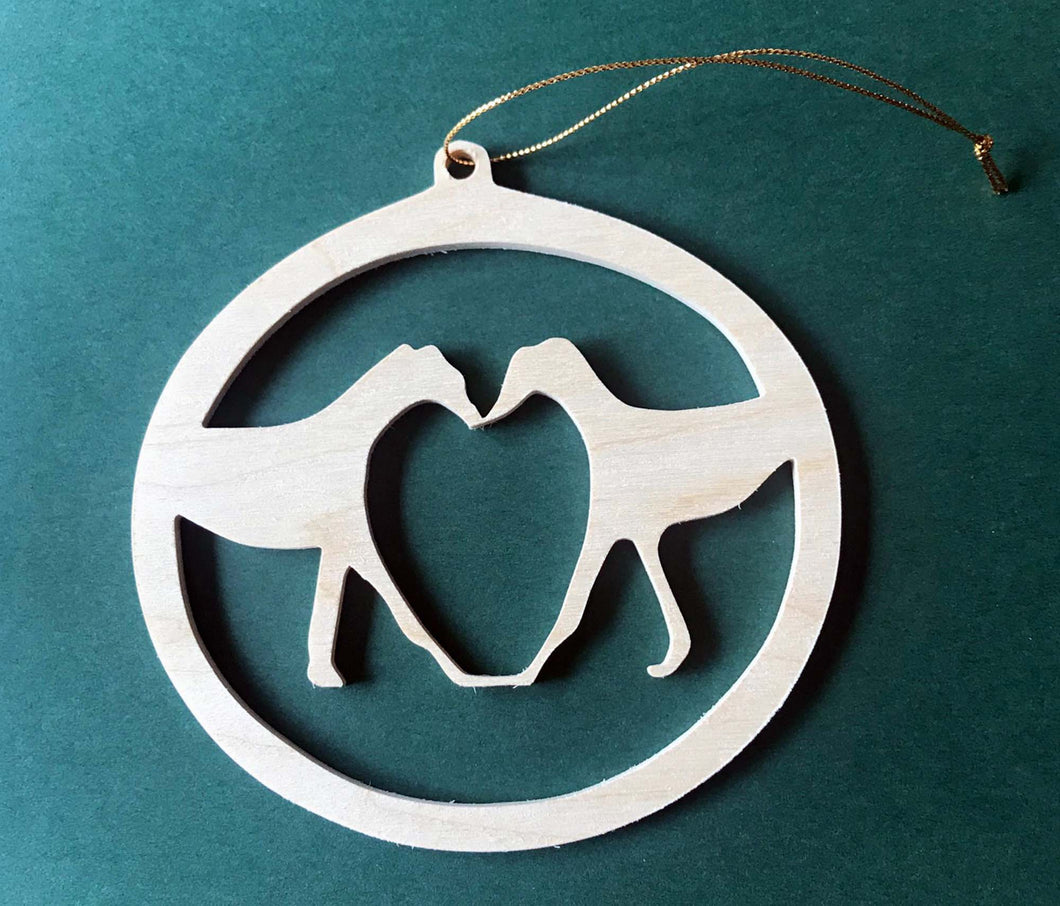 Wood Cutout Greyhound Ornament