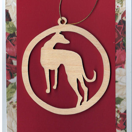 Greyhound Christmas Card with Removable Keepsake Ornament "Jacki"