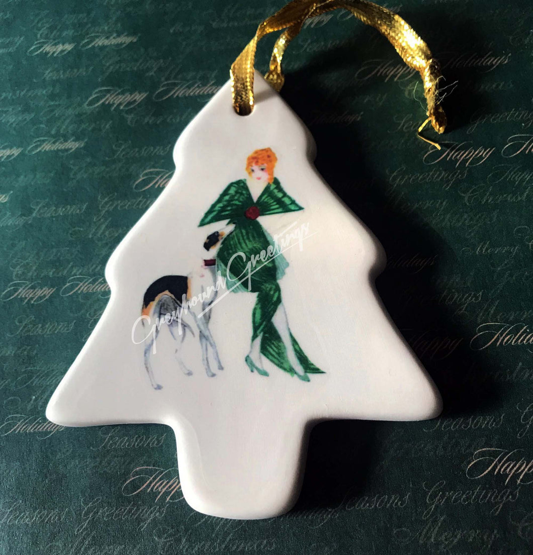 Greyhound Porcelain Ornament