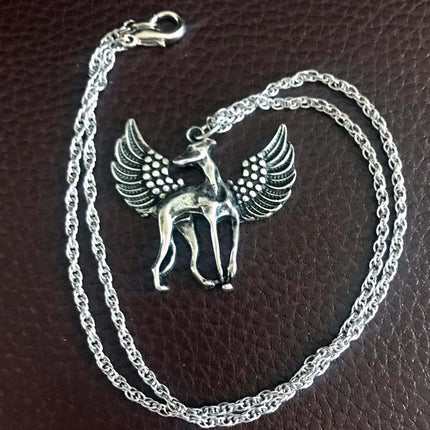 Winged Greyhound Memory Necklace